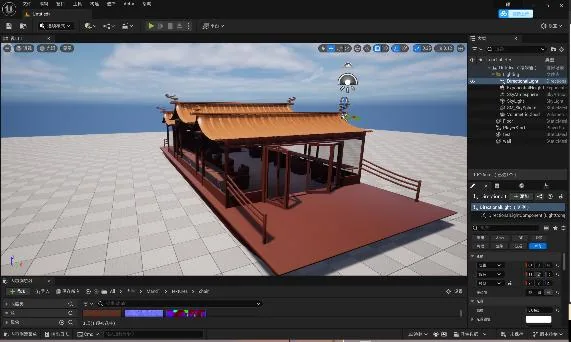 将船舶模型放入引擎场景,检查整体视觉效果。